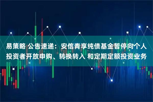 易策略 公告速递：安信青享纯债基金暂停向个人投资者开放申购、转换转入 和定期定额投资业务
